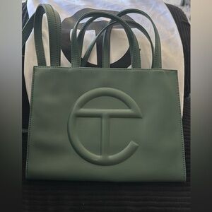 Telfar shmedium shopping bag dark olive